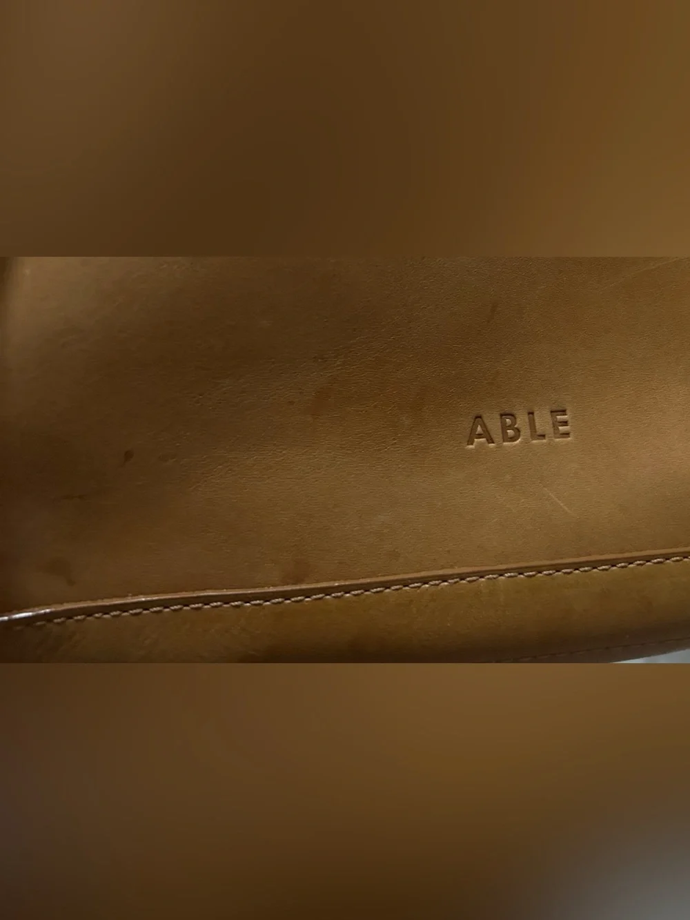 Able Elvira Large Top Zip Leather Tote